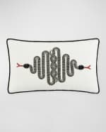 Image 1 of 2: Jonathan Adler Snake Embroidered Pillow, 12" x 20"