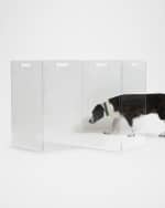 Image 1 of 7: HIDDIN Clear Freestanding Pet Gate Zig Zag, 4-Panel