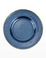 Image 1 of 2: Vietri Metallic Glass Sapphire Salad Plate