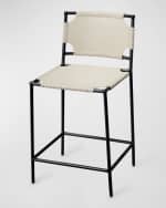 Image 1 of 2: Jamie Young Asher Leather Counter Stool, 24"