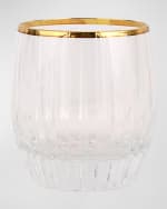 Image 1 of 2: Vietri Natalia Gold Rim Double Old-Fashioned Glass