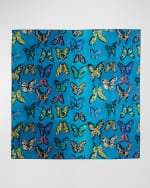 Image 2 of 2: Hunt Slonem Lakeside Butterfly Cotton Dinner Napkin - 20"Sq.