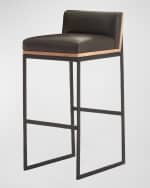 Image 2 of 6: Arteriors Marmont Leather 31" Bar Stool