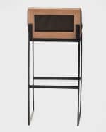 Image 4 of 6: Arteriors Marmont Leather 31" Bar Stool