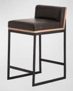 Image 2 of 5: Arteriors Marmont Leather 25" Counter Stool
