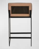 Image 4 of 5: Arteriors Marmont Leather 25" Counter Stool