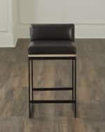 Image 1 of 5: Arteriors Marmont Leather 25" Counter Stool