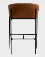 Image 3 of 4: Arteriors Osbourne Leather 32" Bar Stool
