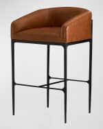 Image 1 of 4: Arteriors Osbourne Leather 32" Bar Stool