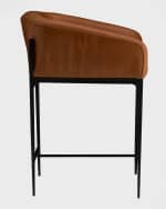 Image 3 of 4: Arteriors Osbourne Leather 26.5" Counter Stool