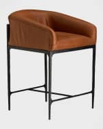 Image 1 of 4: Arteriors Osbourne Leather 26.5" Counter Stool