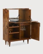Image 4 of 7: Arteriors Manhattan Burlwood Bar Cabinet