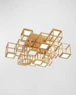 Image 2 of 2: Eurofase Ferro Geometric Cube Flush Mount