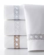 Image 3 of 3: Sferra 4-Piece King Cane-Embroidered Sheet Set