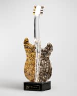 Image 1 of 9: Kosta Boda "Elvis Presley: Burning Love" Limited Edition Crystal Guitar by Kjell Engman