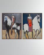 Image 2 of 2: Shadow Catchers "White Horse Orange Rider" Wall Art