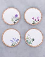 Image 1 of 2: Beatriz Ball VIDA Bamboo Floral Salad Plates, Set of 4 (White and Multi)