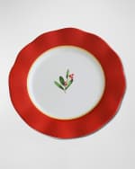 Image 2 of 3: Beatriz Ball VIDA Holly 9" Salad Plates, Set of 4 (Red and White)