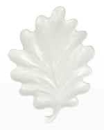 Image 2 of 2: Vietri Foliage White Ash Leaf Long Platter