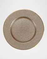 Image 2 of 2: Vietri Metallic Glass Fawn Service Plate