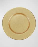 Image 2 of 2: Vietri Metallic Glass Gold Salad Plate