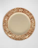 Image 2 of 2: Les Ottomans La Menagerie Ottomane Handpainted Salad Plate - Pink, Set of 4