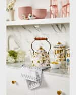 Image 5 of 8: MacKenzie-Childs Wildflowers Pink Enamel 2-Quart Tea Kettle