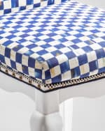 Image 2 of 5: MacKenzie-Childs Royal Check Counter Stool with Back 