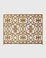 Image 2 of 2: Old World Design Dark Golden Patterned Ramey Fireplace Screen 