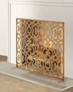 Image 1 of 2: Old World Design Dark Golden Patterned Ramey Fireplace Screen 