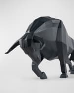 Image 3 of 5: Lladro Bull Matte Black Sculpture 