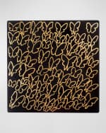 Image 1 of 2: Hunt Slonem Midnight Butterflies Square Lacquer Placemat  