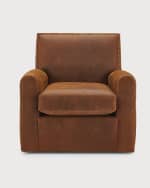 Image 2 of 4: Massoud Craig Leather Swivel Chair 