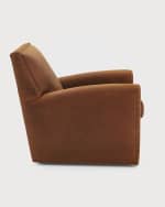 Image 3 of 4: Massoud Craig Leather Swivel Chair 