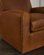 Image 4 of 4: Massoud Craig Leather Swivel Chair 