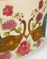 Image 3 of 3: Haute House Round Blush Peacock Ottoman