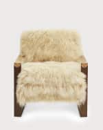 Image 2 of 3: Massoud Eydie Leather Strap Sheepskin Chair