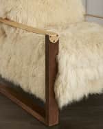 Image 3 of 3: Massoud Eydie Leather Strap Sheepskin Chair