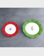 Image 2 of 2: Beatriz Ball VIDA Holly 11" Dinner Plates, Set of 4 (Green and White)