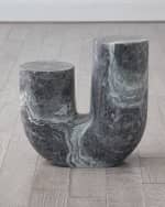 Image 2 of 4: Global Views Emmalee Marble Side Table 