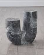 Image 1 of 4: Global Views Emmalee Marble Side Table 