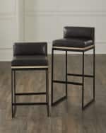 Image 6 of 6: Arteriors Marmont Leather 31" Bar Stool