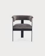 Image 2 of 5: Interlude Home Darcy Pewter Faux Fur Dining Chair