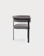 Image 3 of 5: Interlude Home Darcy Pewter Faux Fur Dining Chair