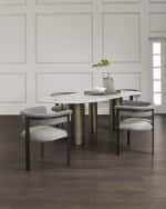 Image 4 of 5: Interlude Home Darcy Pewter Faux Fur Dining Chair