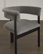 Image 5 of 5: Interlude Home Darcy Pewter Faux Fur Dining Chair