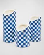 Image 2 of 2: MacKenzie-Childs Royal Check Flicker Pillar Candle - 6"