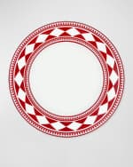 Image 1 of 2: Caskata Fez Crimson Rimmed Salad Plates - Set of 4