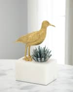 Image 1 of 2: John-Richard Collection Brass Seagull and Cyanite Sculpture I