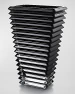 Image 3 of 3: Baccarat Large Black Rectangular Eye  Vase